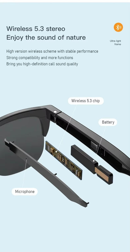 Xiaomi Smart Sunglasses Glasses Bluetooth Call Outdoor Sports Headphones HIFI Blue Light Waterproof Anti-UV For Men And Women